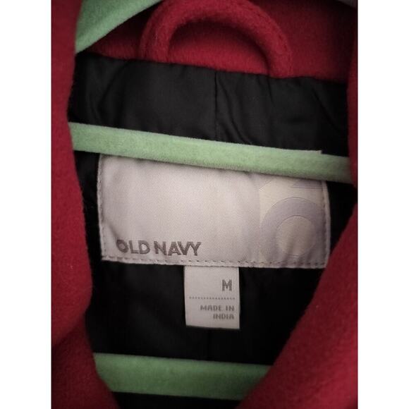 3242) Old Navy Red Double Breast Wool Blend Long Sleeve Jacket Coat Medium - Picture 6 of 8